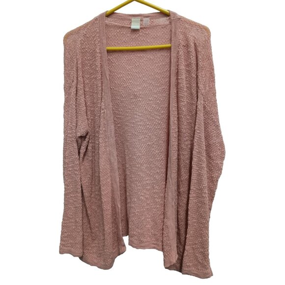 Roxy Womens BOHO Cardigan Small Pink Longline Open Front Minimalist Casual - Picture 1 of 9